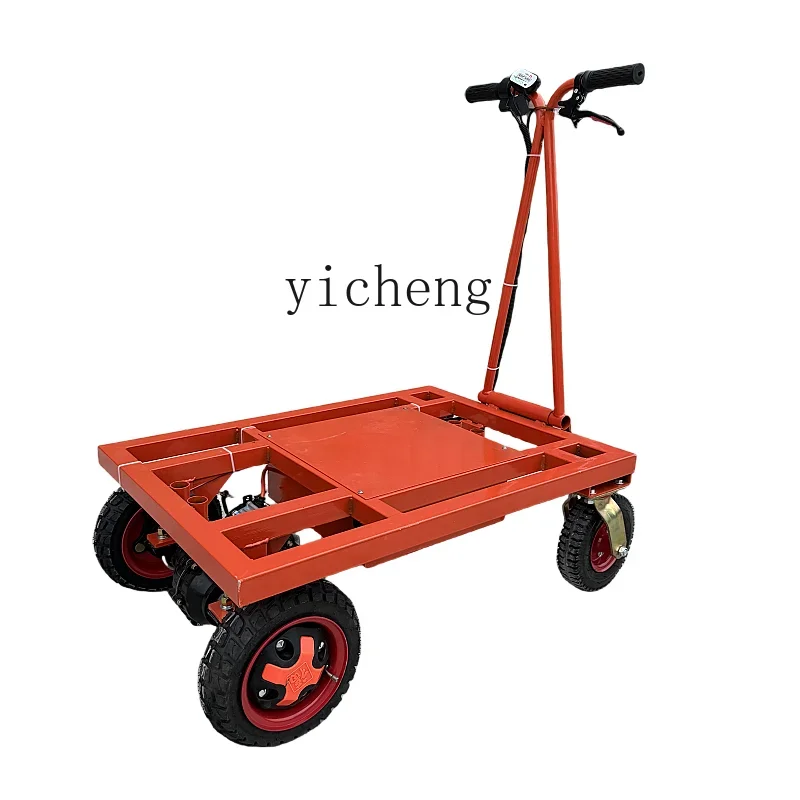TQH electric flat truck trolley pulling sand cement tile truck construction site decoration into the elevator folding trolley