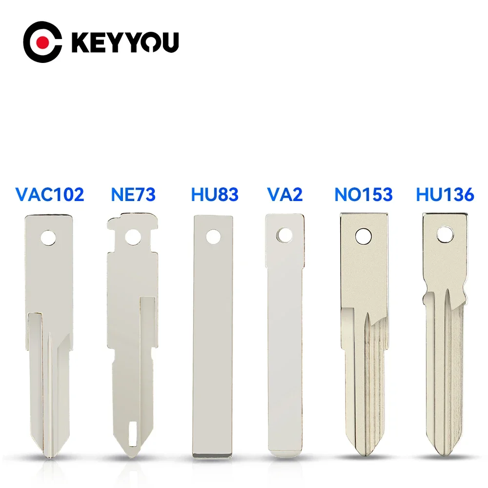 KEYYOU 1PCS For Renault Nissan Citroen Peugeot 307 207 308 Remote Car Key VAC102 VA2 HU83 NE72 Blank Uncut Key Blade