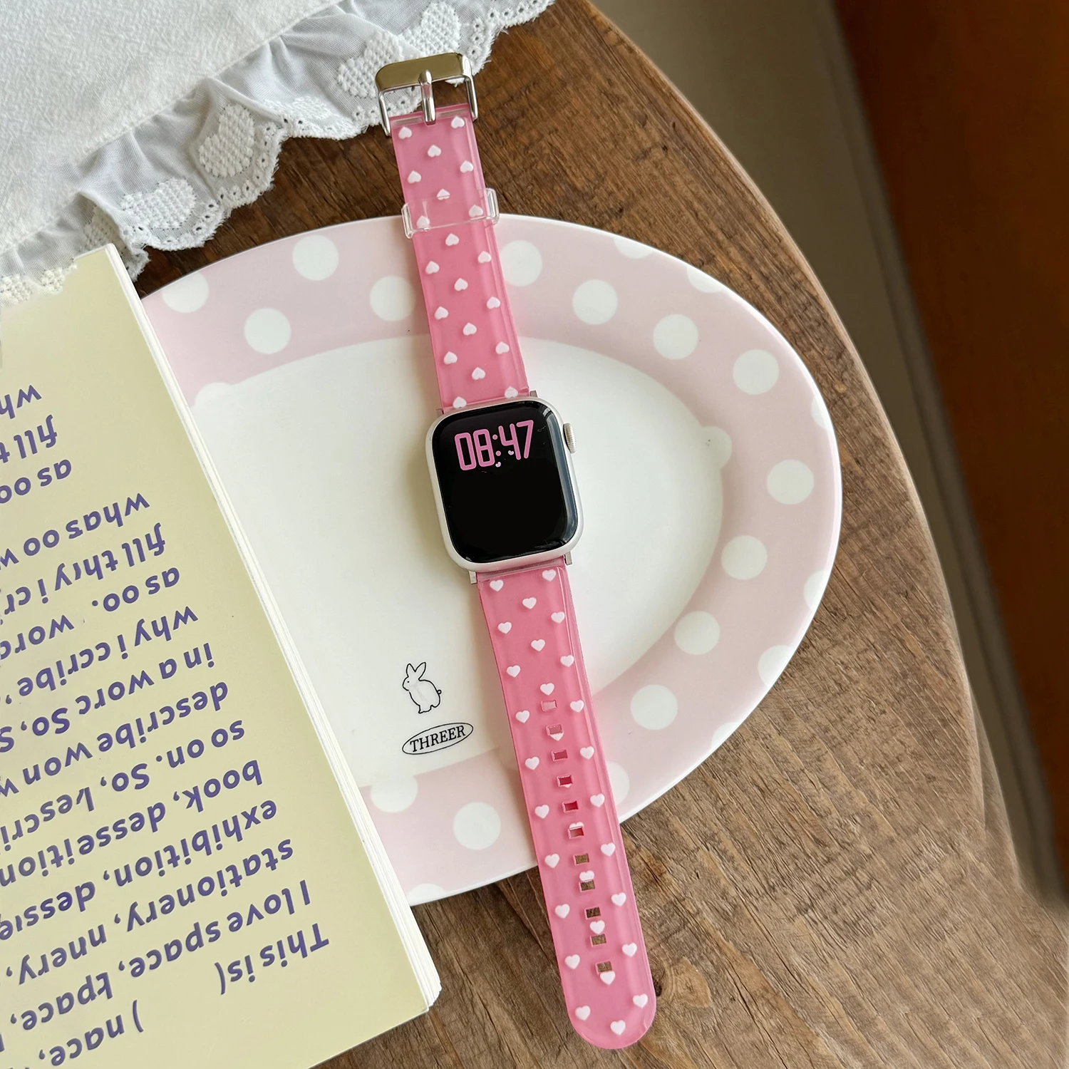 Love filled jelly colored TPU strap for Apple Watch S11 Ultra 49mm 46/45/44/42-38mm girl strap for iwatch 10 9 8 7 SE-1