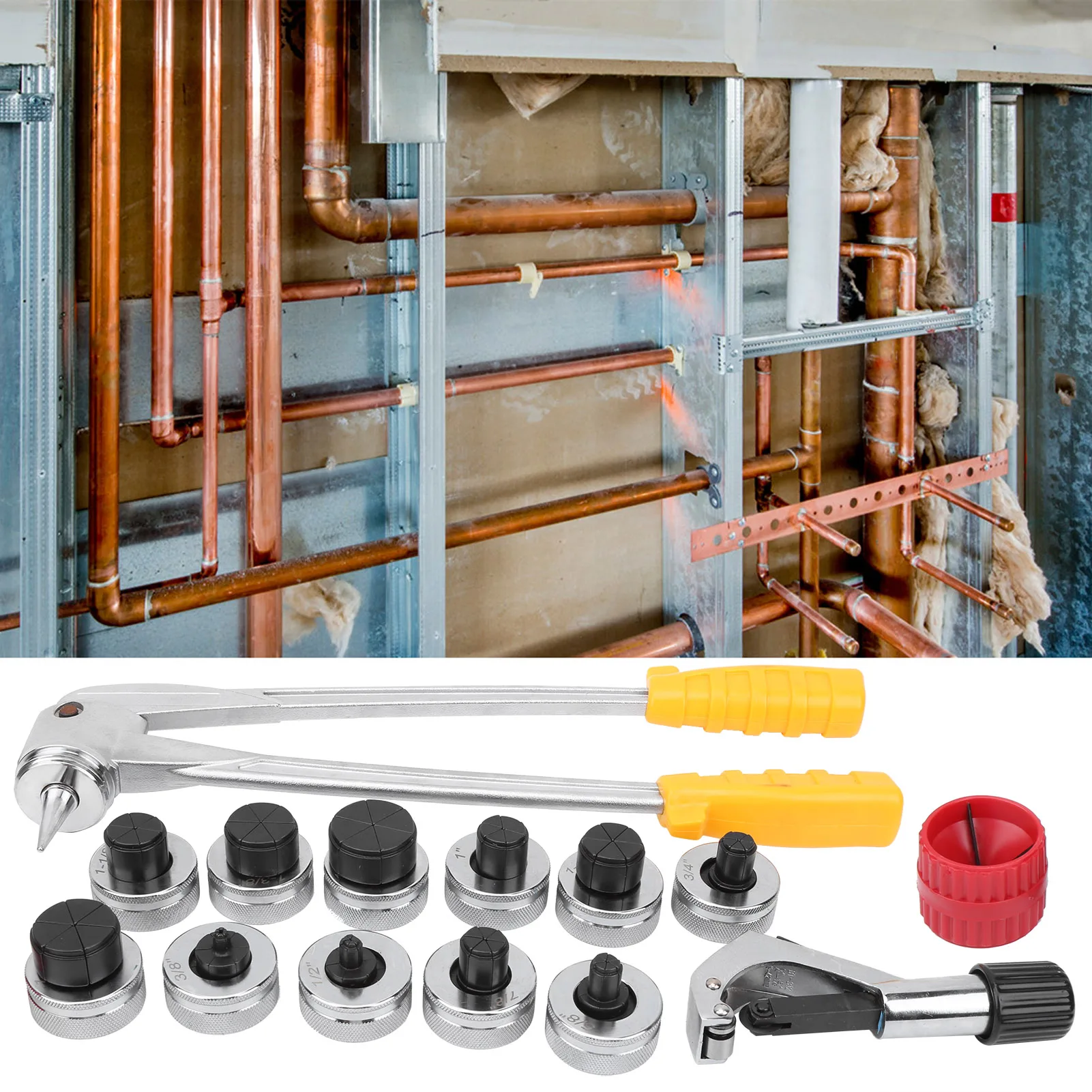 Handwerkzeug zur Rohraufweitung Hebeltyp Rohraufweitungsgerät Tragbares Manuelles Kupfer-Aluminium-Rohraufweiter-Set