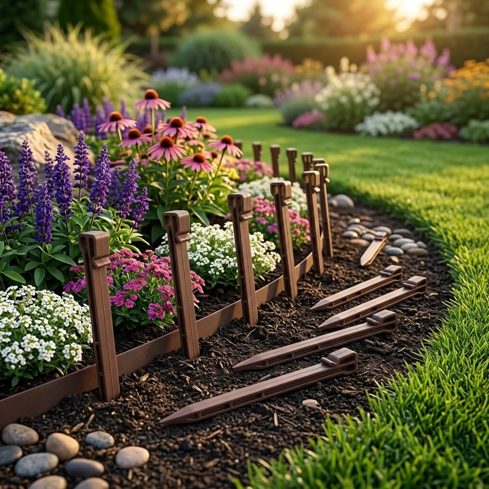 12 Pcs Garden Anchor Stakes for Lawn Edging Garden Netting and Landscaping Projects with Strong and Sturdy Support