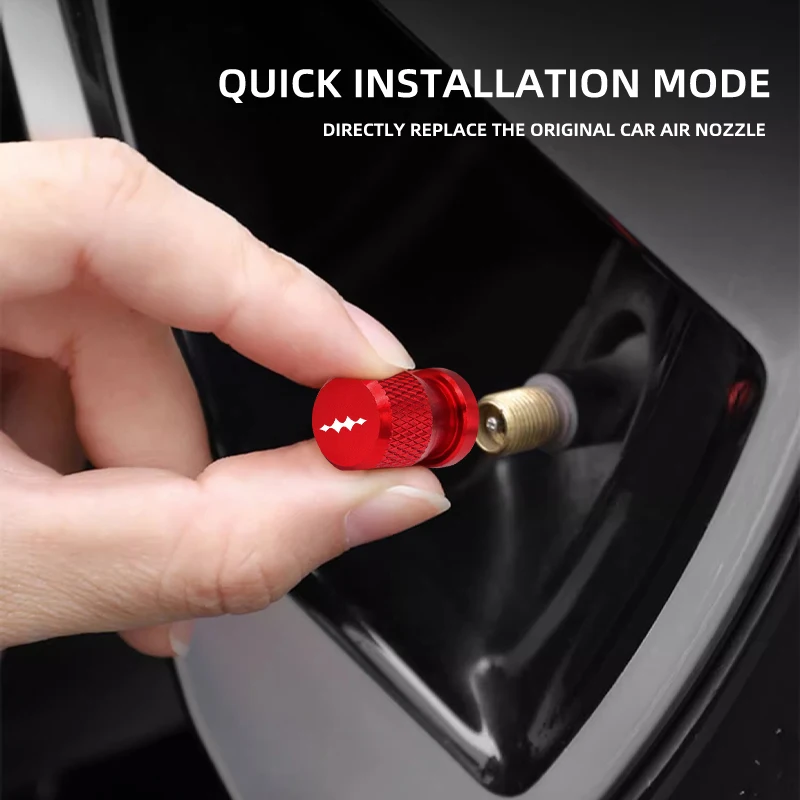 4Pcs Car Wheel Tire Valve Caps Tyre Stem Covers Airdust Waterproof For BYD Leopard 5 8 BAO 5 8 Titanium 3 Car Decor Accessories