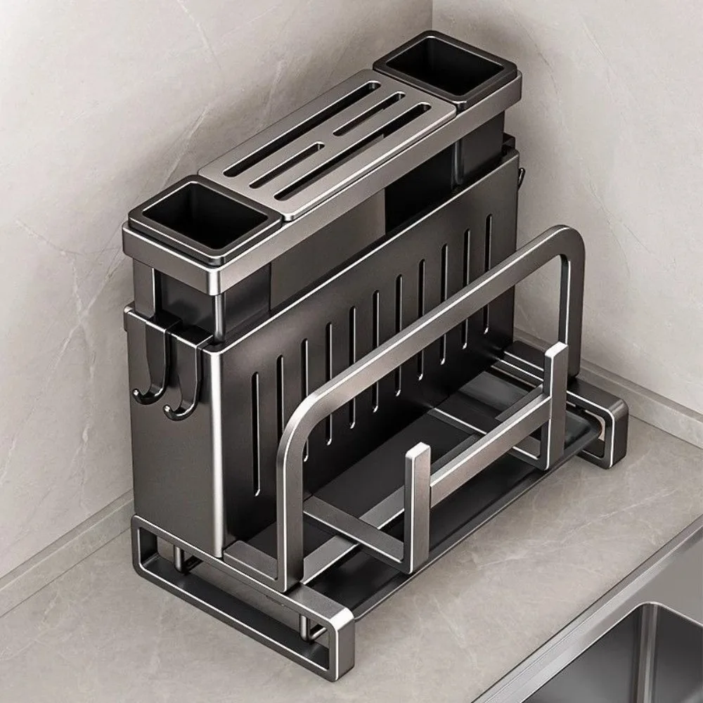 

With Drainer Kitchen Storage Rack Wall Mount Chopstick Organization Pot Lid Holder Cutting Board Holder Kitchen Countertop