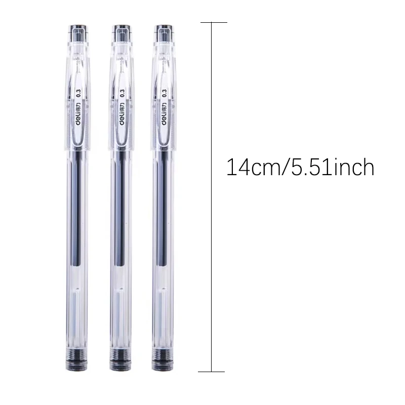 0.3mm Minimalist Style Extremely Fine Gel Pen Black Ink Smooth Writing Student Writing Stationery Office Signature Pen