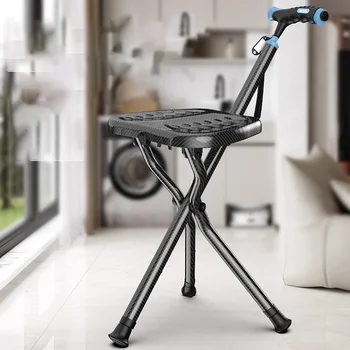 ספסל נייד כיסא קשיש נייד מושב מתקפל חוף קל משקל חיצוני גן כפול שימוש בקנה נגד החלקה רהיטים