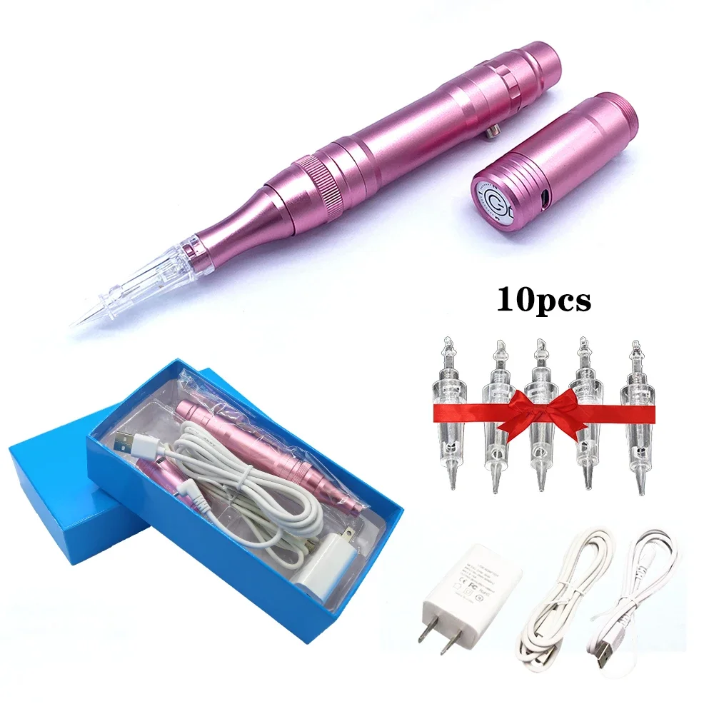 

Permanent Makeup Wireless Machine Tattoo Rotary Pen Set Eyebrow Lip Gun Microblading PMU Pen 35000R/M Motor Needle Size Random