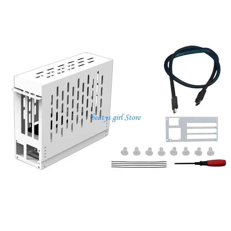 C7AB Portable External Graphics Dock With PCIe4.0 OCuLink Connection Support Full Size Desktop GPU Aluminum Chassis