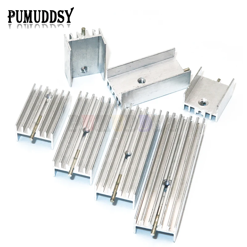 PUMUDDSY-Radiador dissipador branco com agulha, transistor para transistores, TO220, 15*10*16/20/22/25/30/35/40/50, 10PCs