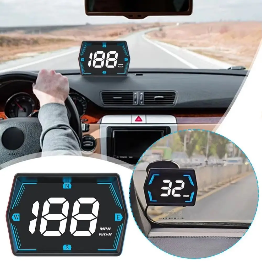

HUD GPS Car Digital Speedometer Portable Plug and Play HUD Car Head Up Display Non-slip Mat Plastic Vehicle Speed Meter