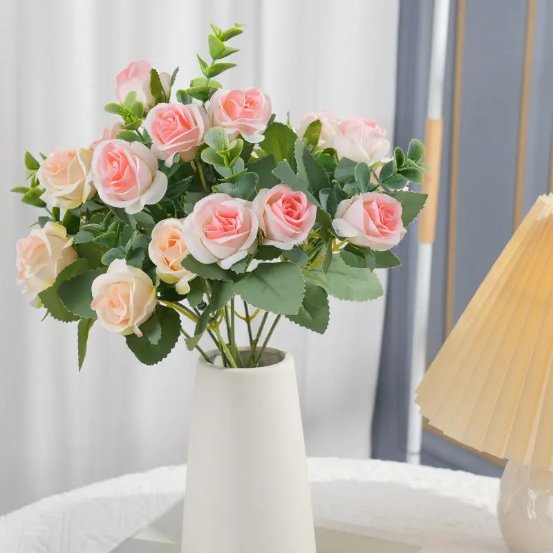 

30CM Artificial Rose Bouquet Wedding Decoration Home Decor Bouquet Countryside Fresh and Fresh Silk Flowers