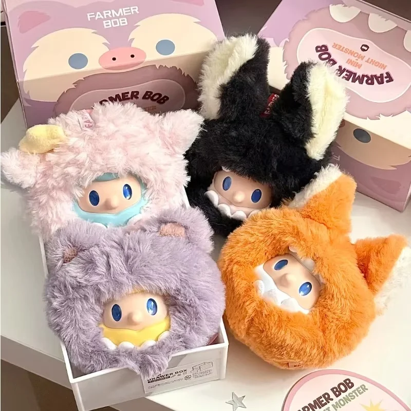 

New Farmer Bob Mini Night Monster Series Pendant Doll Blind Box Sideburns Man Toy Mystery Box Key Chain Birthday Pendants Gift