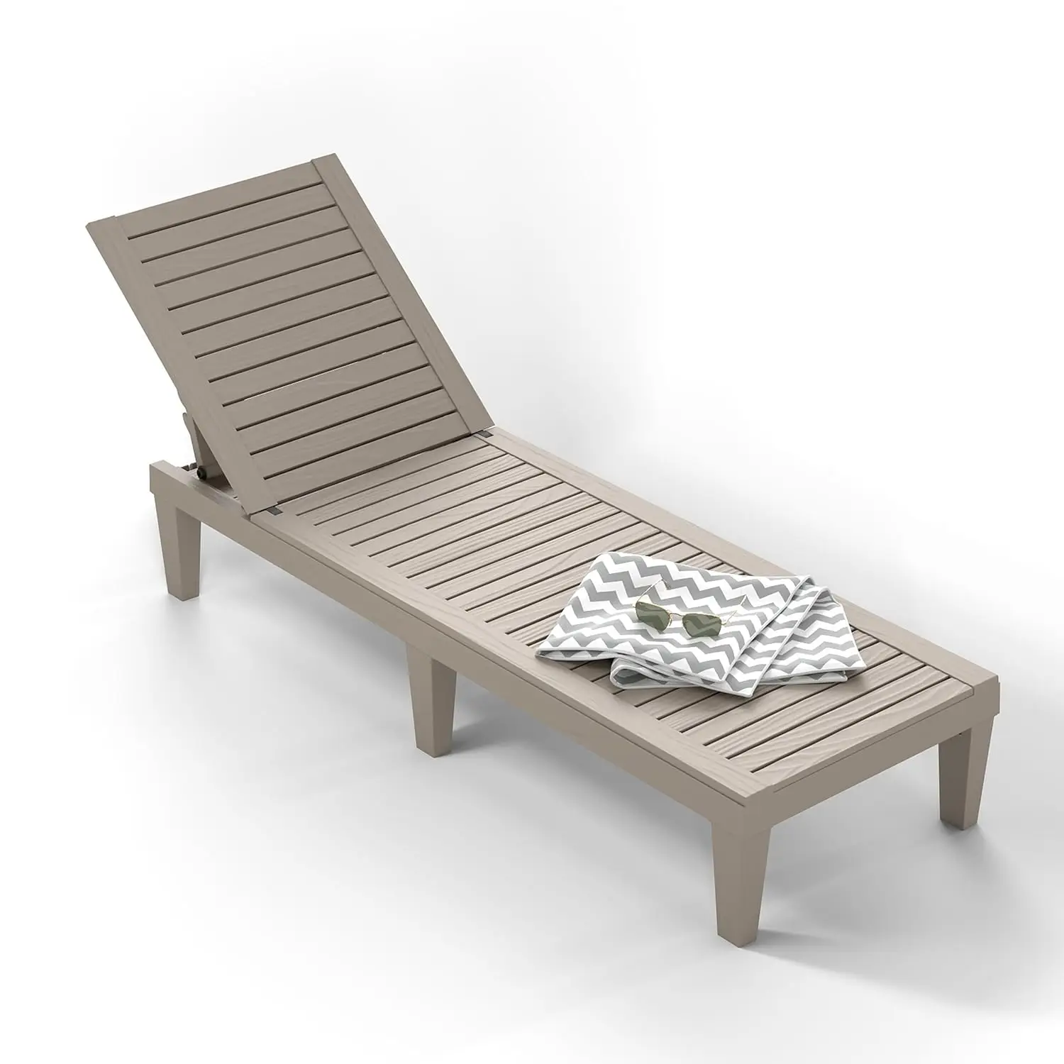 

Outdoor Chaise Lounge Chair with 5-Position Adjustable Backrest,Waterproof & Lightweight | Durable Indoor/Outdoor, Customized