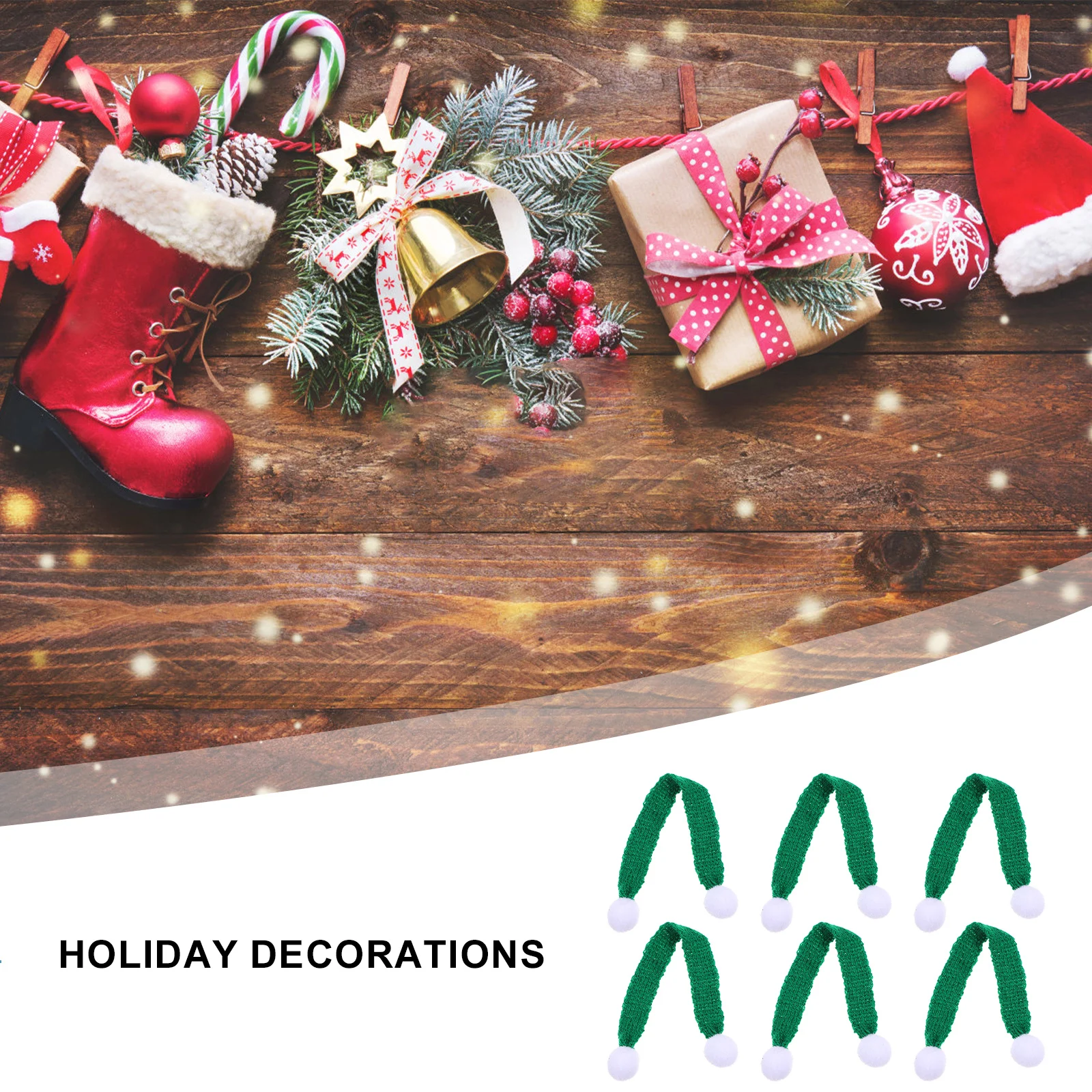 

12pcs Wool Hat Scarf Set Christmas Bottle Decorations Party Knitted Decor Xmas Ornament Premium Material