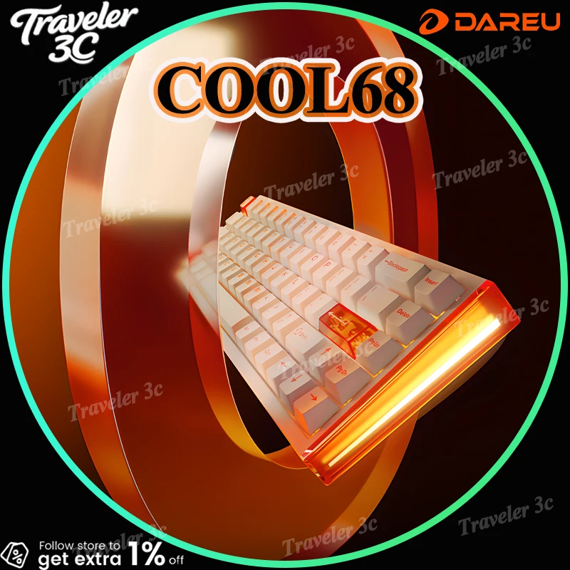 

Dareu COOL68 Magnetic Switch Gaming Keyboard 8K RT0.01MM Hot Swap Gasket RGB Light Low Latency Web Driver E-sports Keyboard