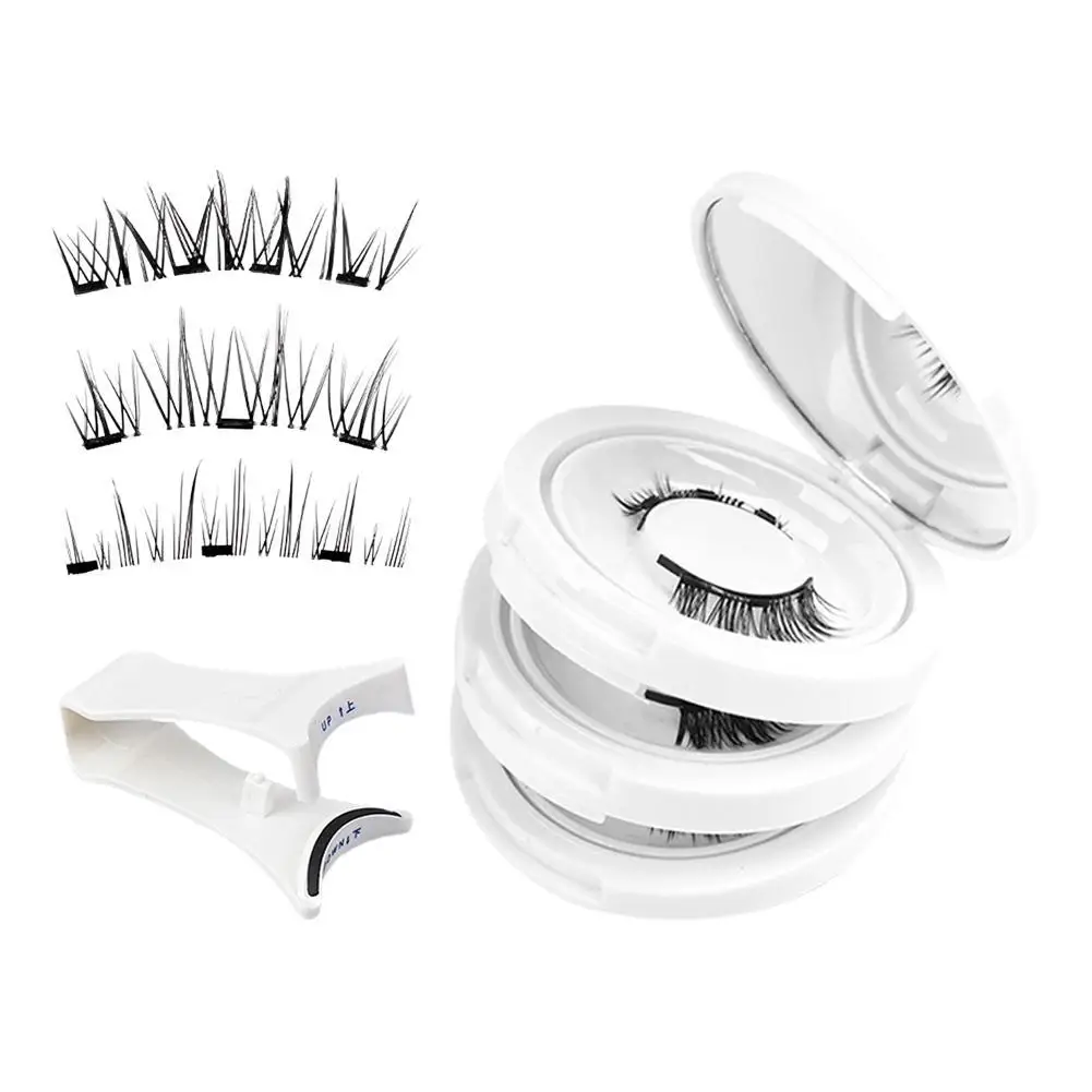 

New 3D Magnetic False Eyelashes Kit Reusable Natural Mink False Lashes Professional Eyelash Extension With Tweezer set
