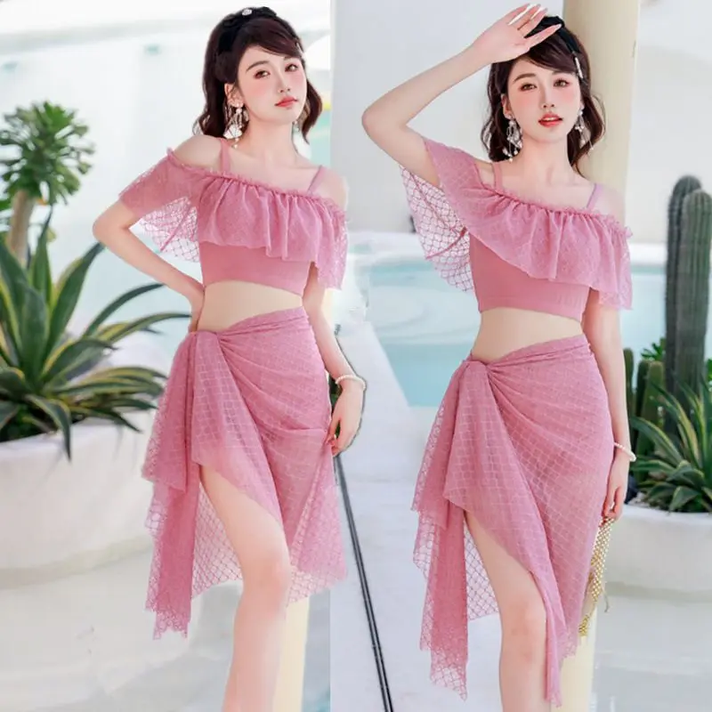 Ensembles de bikinis 3 pièces pour femmes, maillots de bain style féerique sexy, taille haute, pour la plage, les vacances et les sources chaudes, Nouveauté 2026