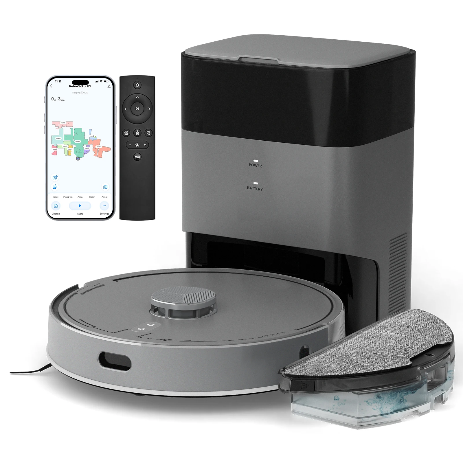 

AIRROBO 5500pa Ultrasonic Carpet Cleaning Pet Area Robot Vacuum Cleaner Laser Self-emptying Automatic Charger Robot Floor Water