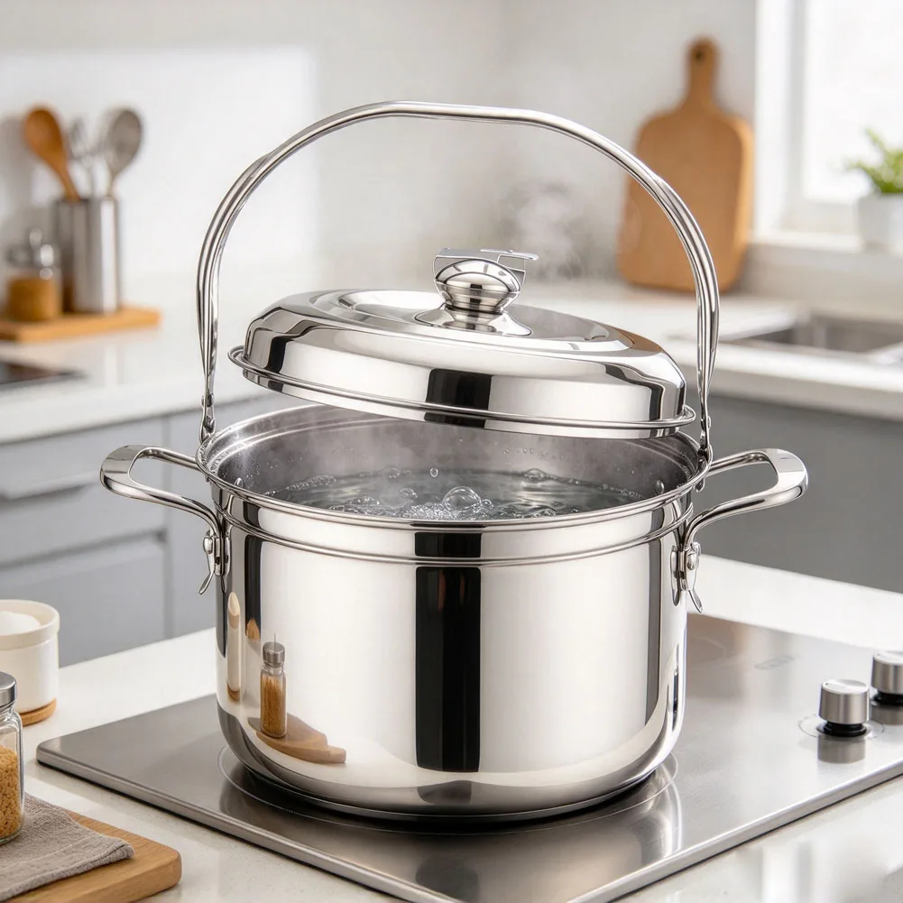 6.8L Stainless Steel Vacuum Insulated Thermal Cooker for Slow Cooking For Soup Stew and Grains Without Continuous Flame or Power