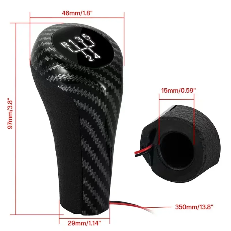 Fit for BMW Car 5 6 Speed Manual Gear Stick Shift Knob for 1 3 56 SeriesE30 E32 E34 E36 E38 E39 E46 E53 E60 E63 E83 E84 E90 E91