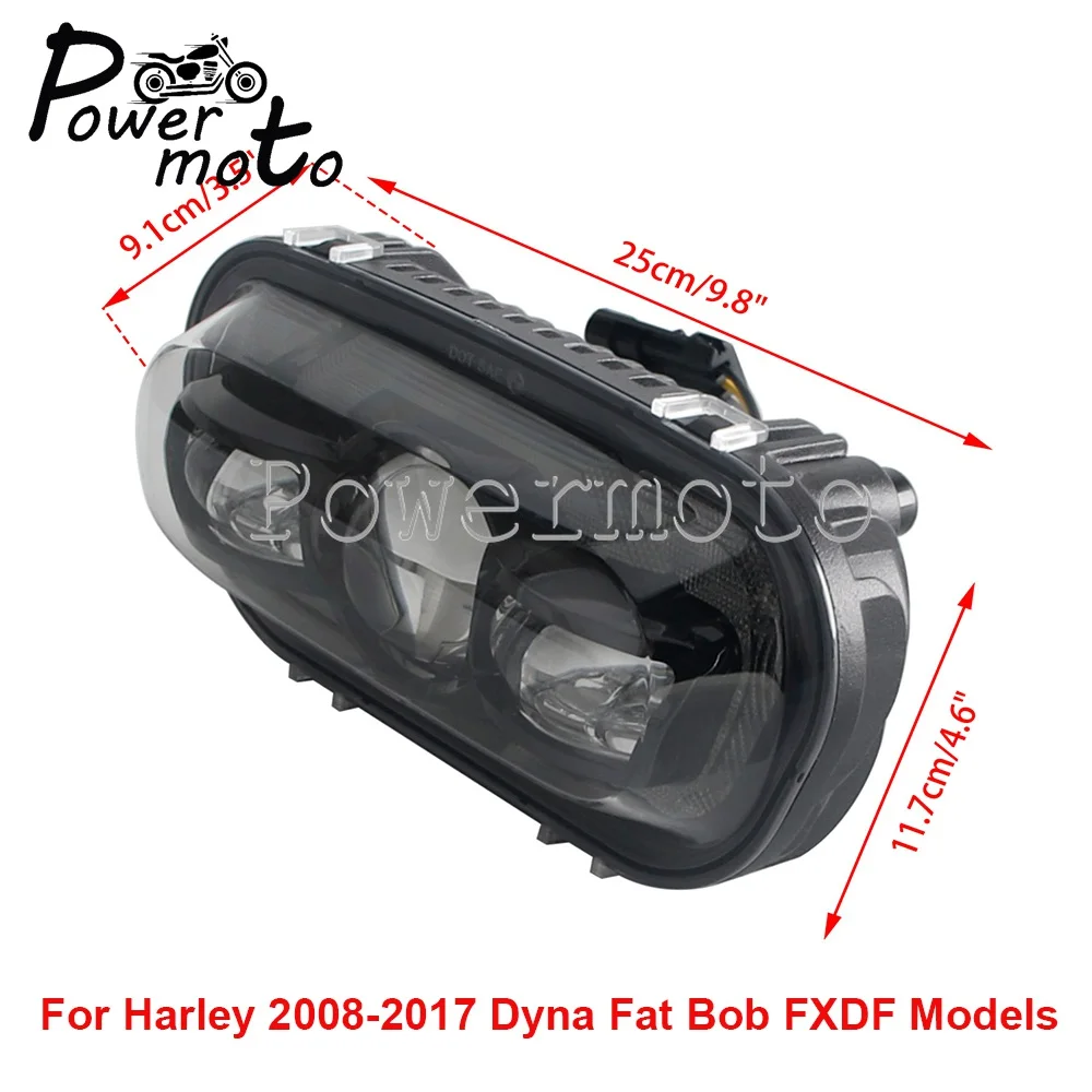 For Harley Dyna FXDF Fat Bob 2008-2017 LED Projector Headlight Assembly High Low Beam DRL Motorbike Front Head Lamp Replacement