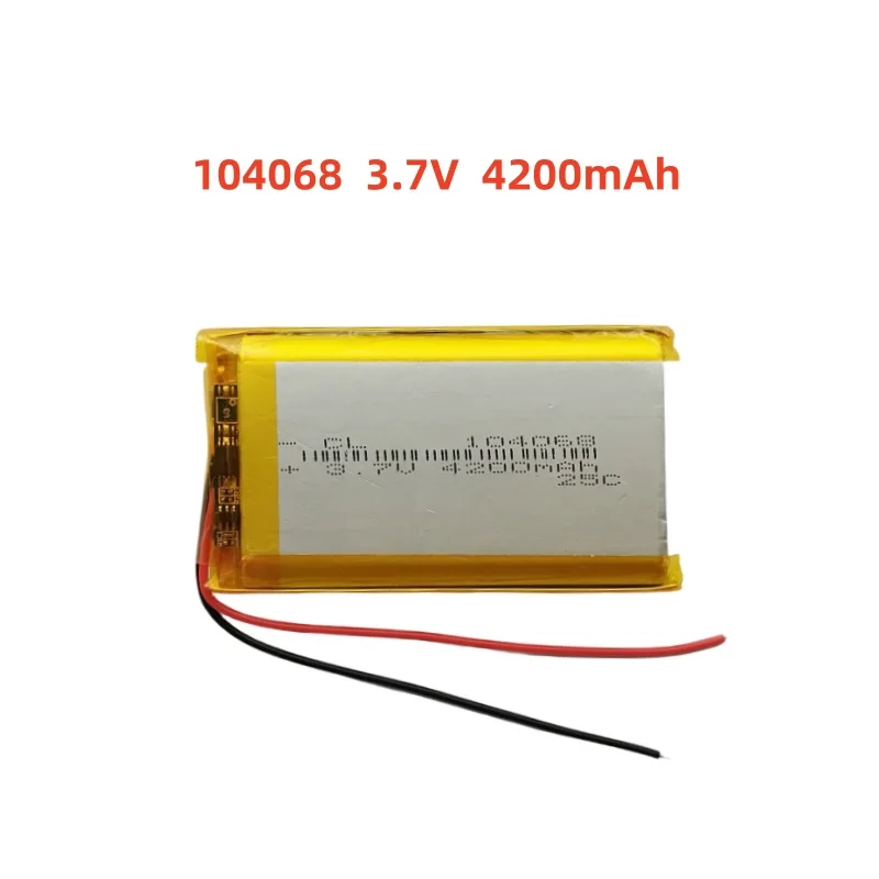 

3.7V 4200mAh Li-Polymer Replacement Li Lipo Battery 104068 JST 2Pin 1.0/1.25/1.5/2.0/2.54mm Connector For GPS Camera LED