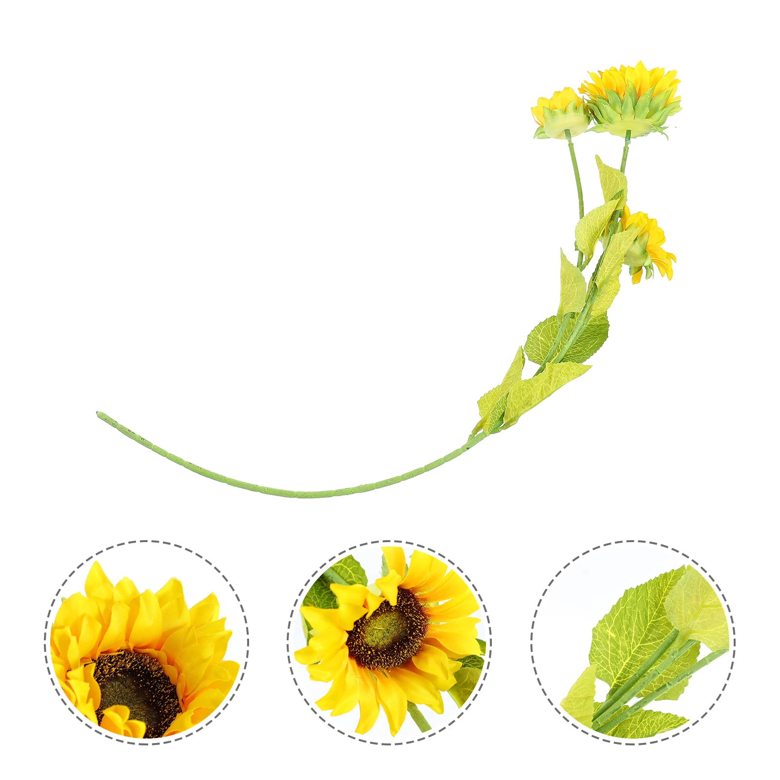 

2Pcs Artificial Sunflowers Plastic Decoration Bouquet for Home Wedding Desktop Office Faux Flower Adornments Realistic Natural