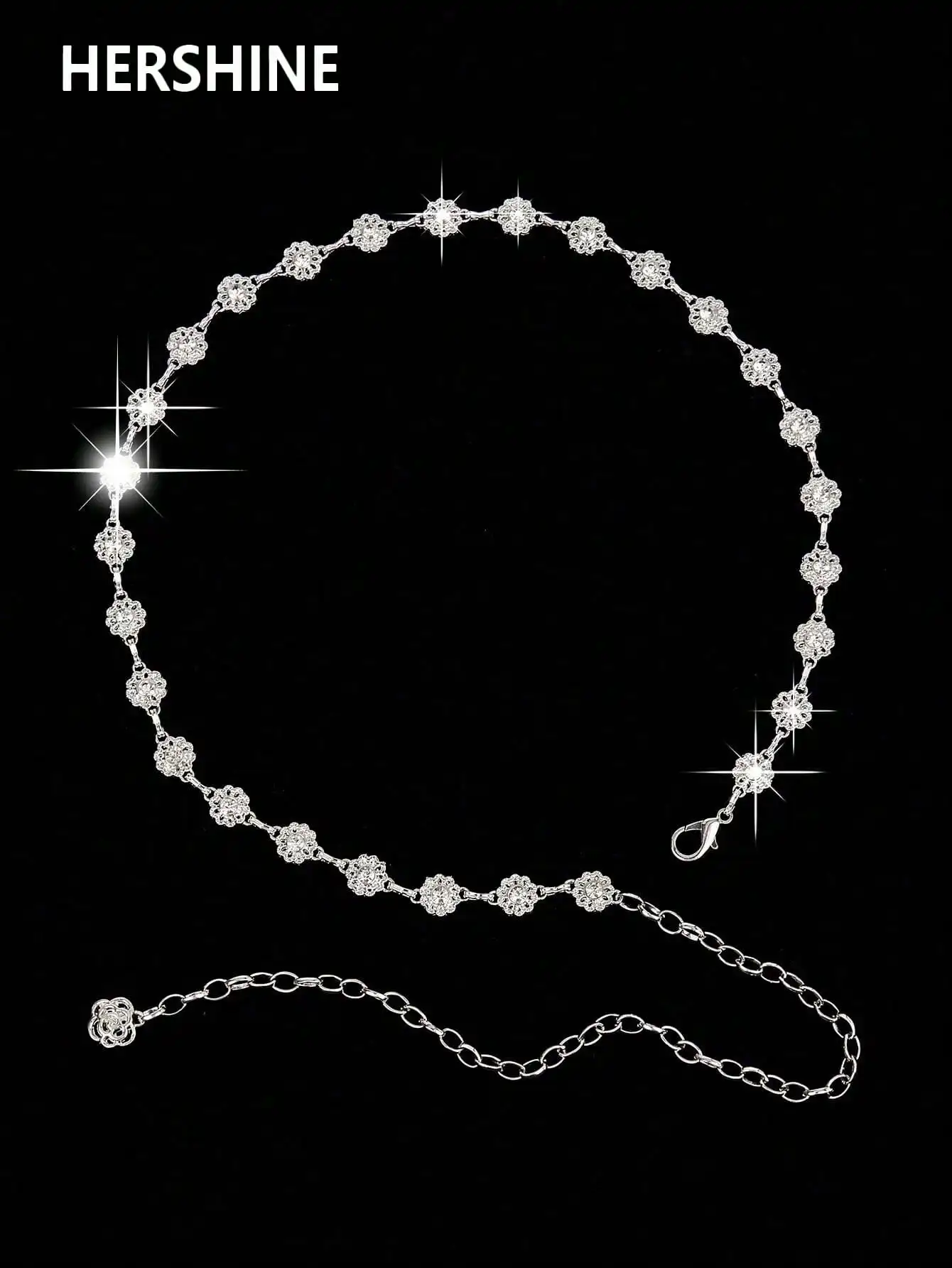 HERSHINE قطعة واحدة من قلادة الخصر المجوفة المزخرفة بالزهور للسيدات، بسيطة ومتعددة الاستخدامات، هدية العيد للهالوين