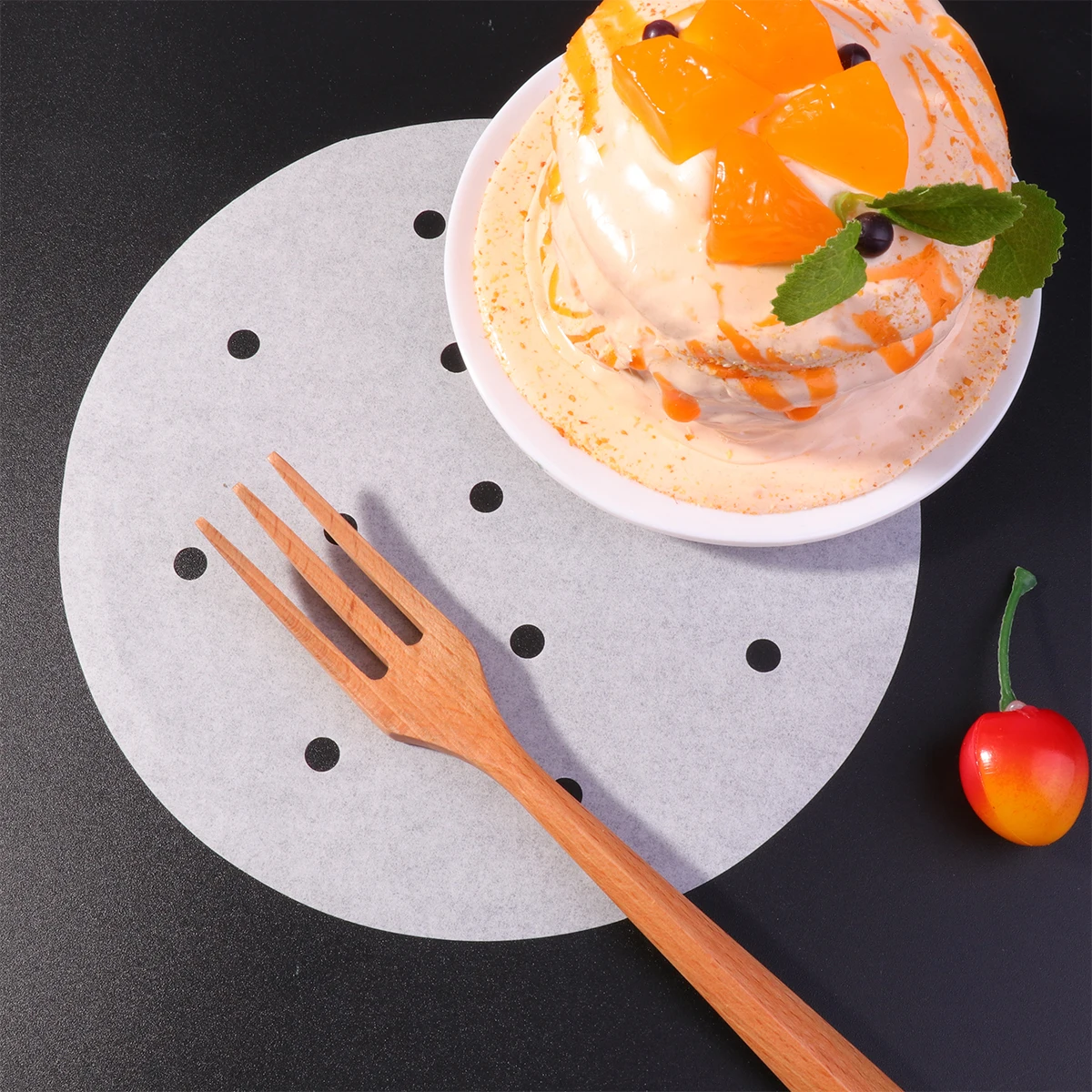

200 Pcs Parchment Paper Baking Non-stick Steamer Air Fryer Pad Greaseproof White