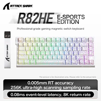 ATTACK SHARK R82 HE teclado magnético para juegos 8000Hz disparo rápido con cable ProGamer 75% teclado, precisión RT de 0,005mm, latencia de 0,08 ms