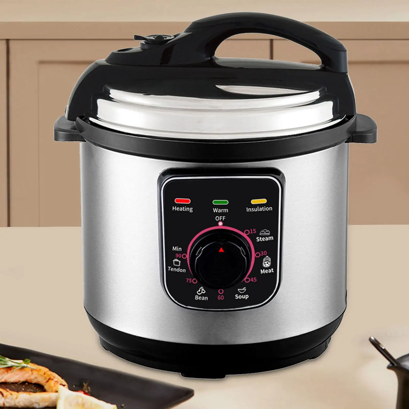 

Kitchen Pressure Cooker Instant Cooking Pot Multipurpose 6L Quickly Cooking Portable Cookware for Commercial Outdoor Family