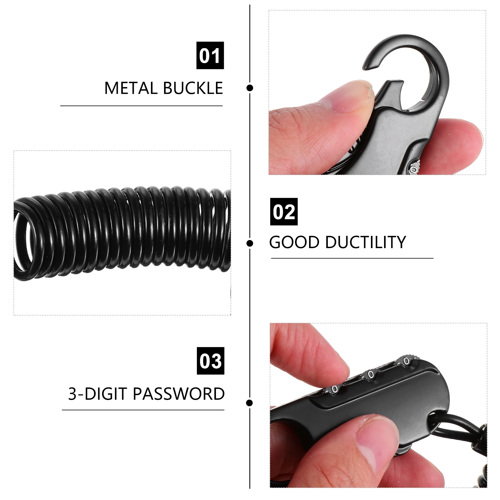 

Zinc Alloy 3 Digits Password Portable Anti-theft Bike Cable Lock for Motorcycle Electric Car Universal Disk Brake Lock