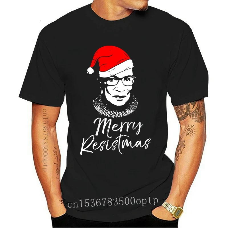 New Men T Shirt Ruth Bader Ginsburg RBG Merry Resistmas Women T-Shirt