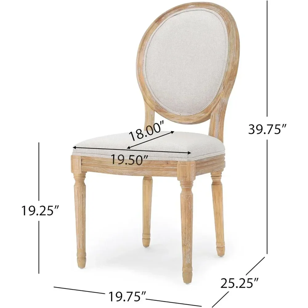 Silla de comedor de tela Beige de poliéster, Juego de 2 piezas, adecuada para restaurantes, cocinas y salas de estar, silla de cocina