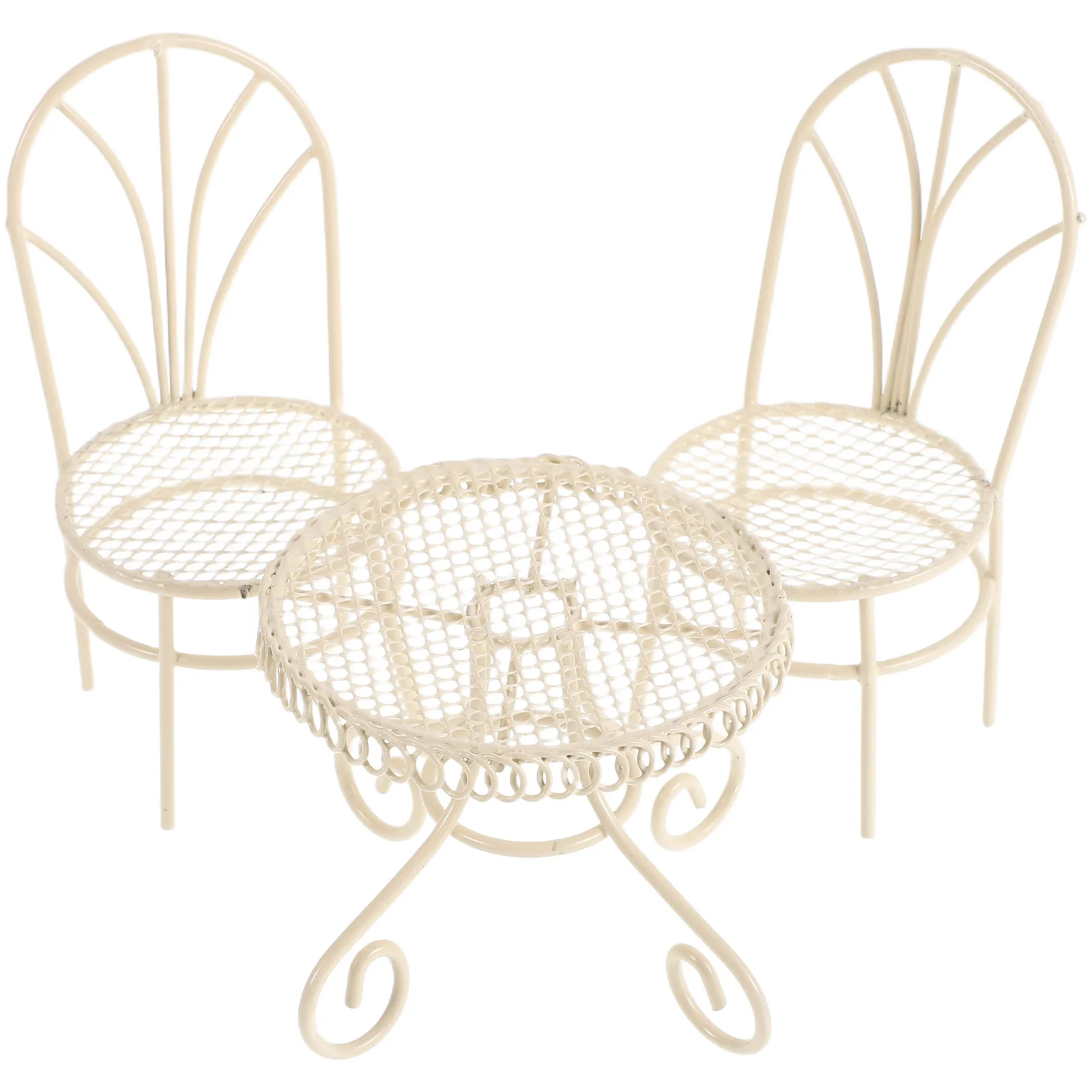 1セット ミニチュアテーブルチェアセット 小さなドールハウス家具 ホームガーデンデコレーション オフィスディスプレイ装飾小道具 ミニ家具