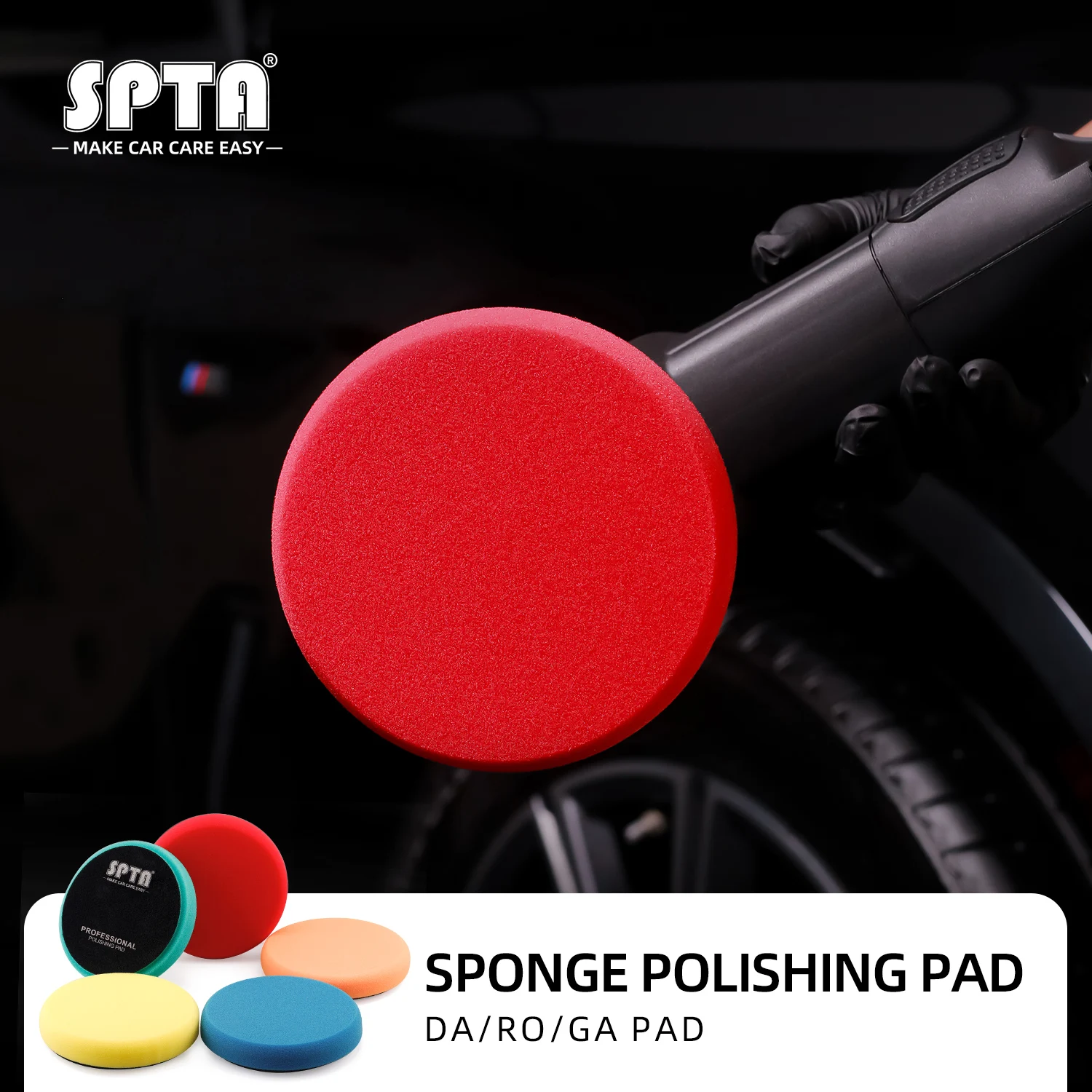 

SPTA 3"(80mm)/5"(125mm)/6"(150mm)/7"(180mm) Flat Car Buffing Polishing Foam Sponge Pads For DA/RO Polisher Machine