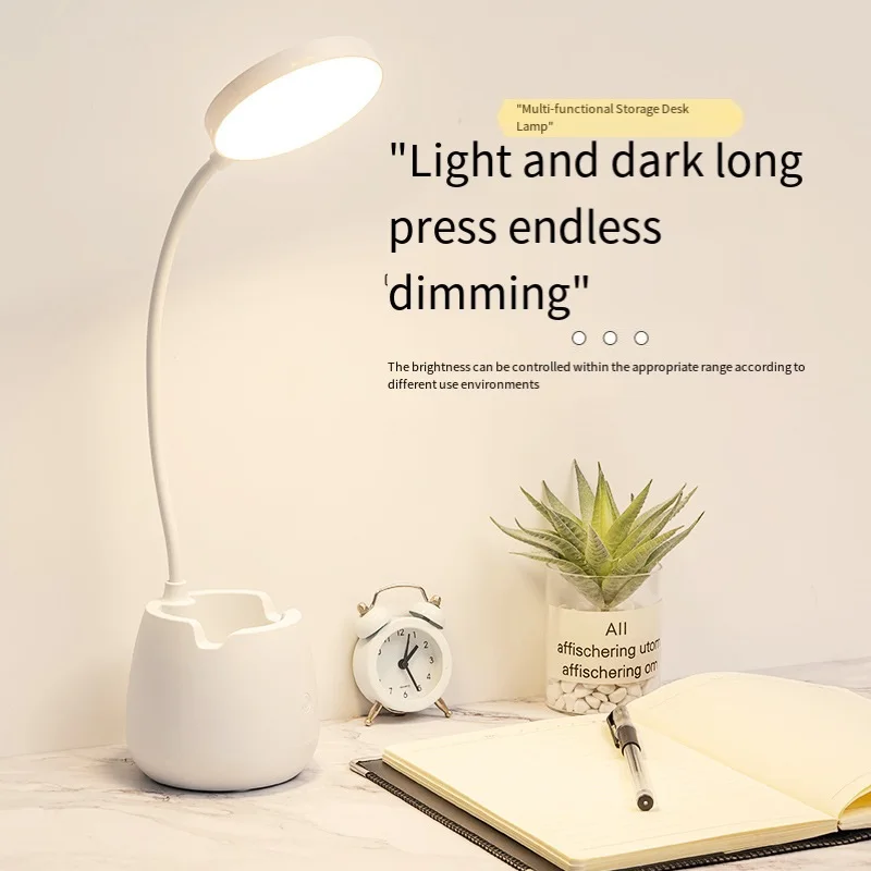 LED desk lamp rechargeable with penlight portable eye protection night light usb bedside lamp study dormitory reading light