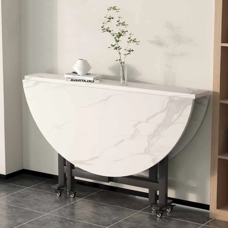 Modern Home Round Extendable Kitchen Dining Tables Folding Sliding Wooden Table Study Comedor Multifunctional Furniture XY50DT