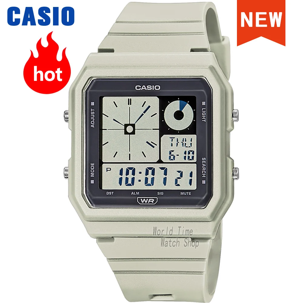 Zegarek Casio dla Neutral 2023 Nowe style Najlepsza marka luksusowy wodoodporny kwarcowy zegarek na rękę podwójny wyświetlacz Vintage Square LF-20W