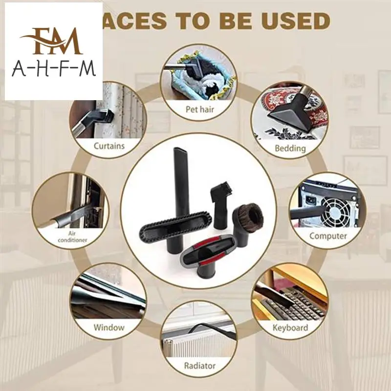 

12PCS Universal Vacuum Attachments 1-1/4Inch Household Cleaning Vacuum Brush Kit Extension Wand Nozzle Crevice Tool