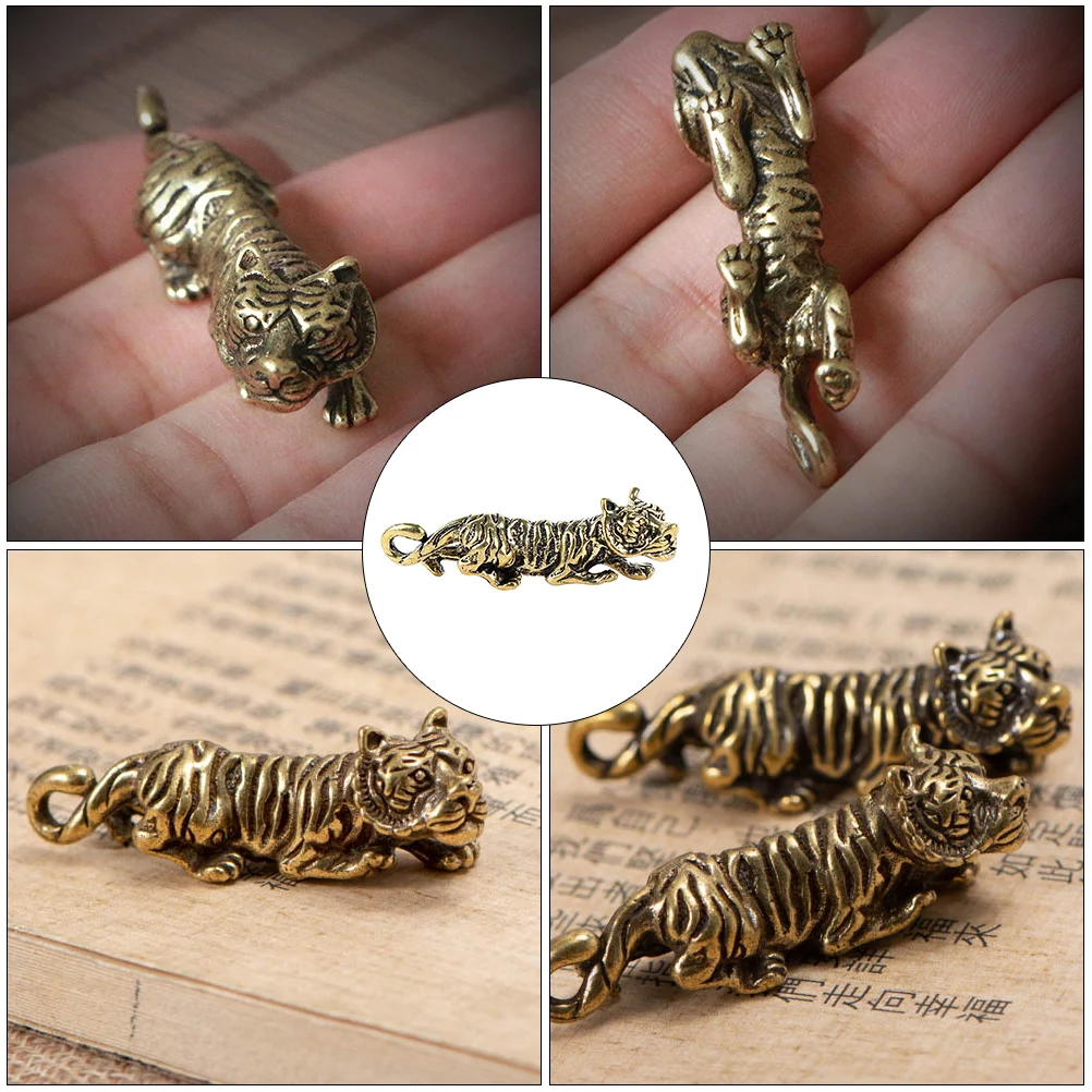 

10pcs Tiger Pendant Office Diy Tiger Pendant Decorations Brass Craft High Grade Retro Jewelry Accessories DIY