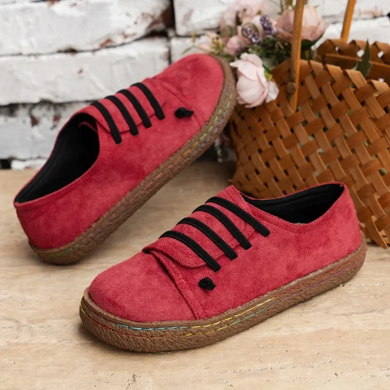 Spring Summer Women\'s Loafers Slip on Suede Walking Casual Shoes Women Soft Sole Comfortable Flat Shoes Versatile Single Shoes