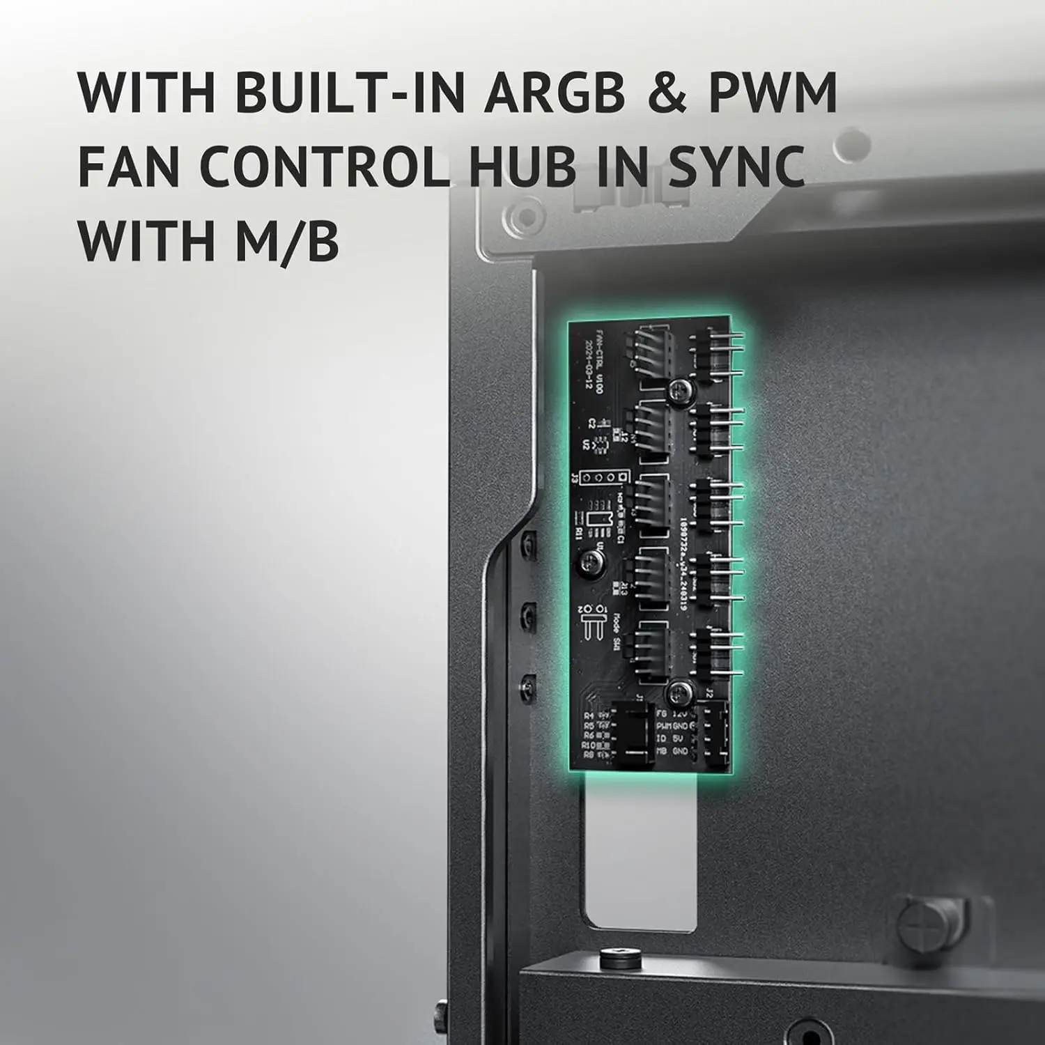 Full-Tower E-ATX PC Case with 6 PWM Fans, High-Airflow Front Panel, Wood Accent, 420mm Radiator Support, Temp Display & USB-C