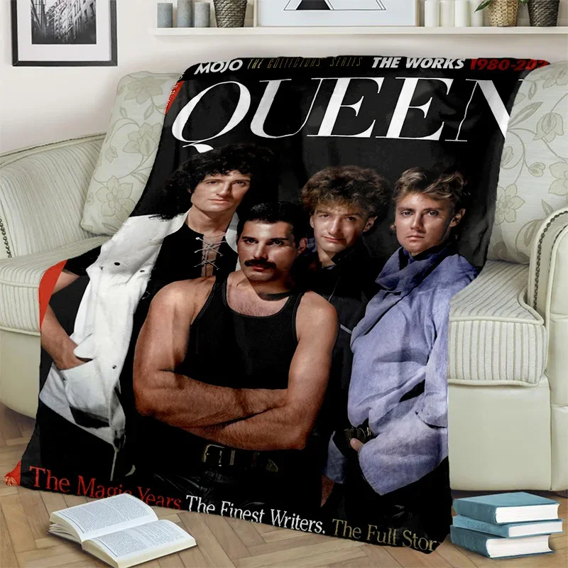 3D Freddie Mercury Queen-Rock-Band Blanket,Soft Throw Blanket for Home Bedroom Bed Sofa Picnic Travel Office Cover Blanket Kids