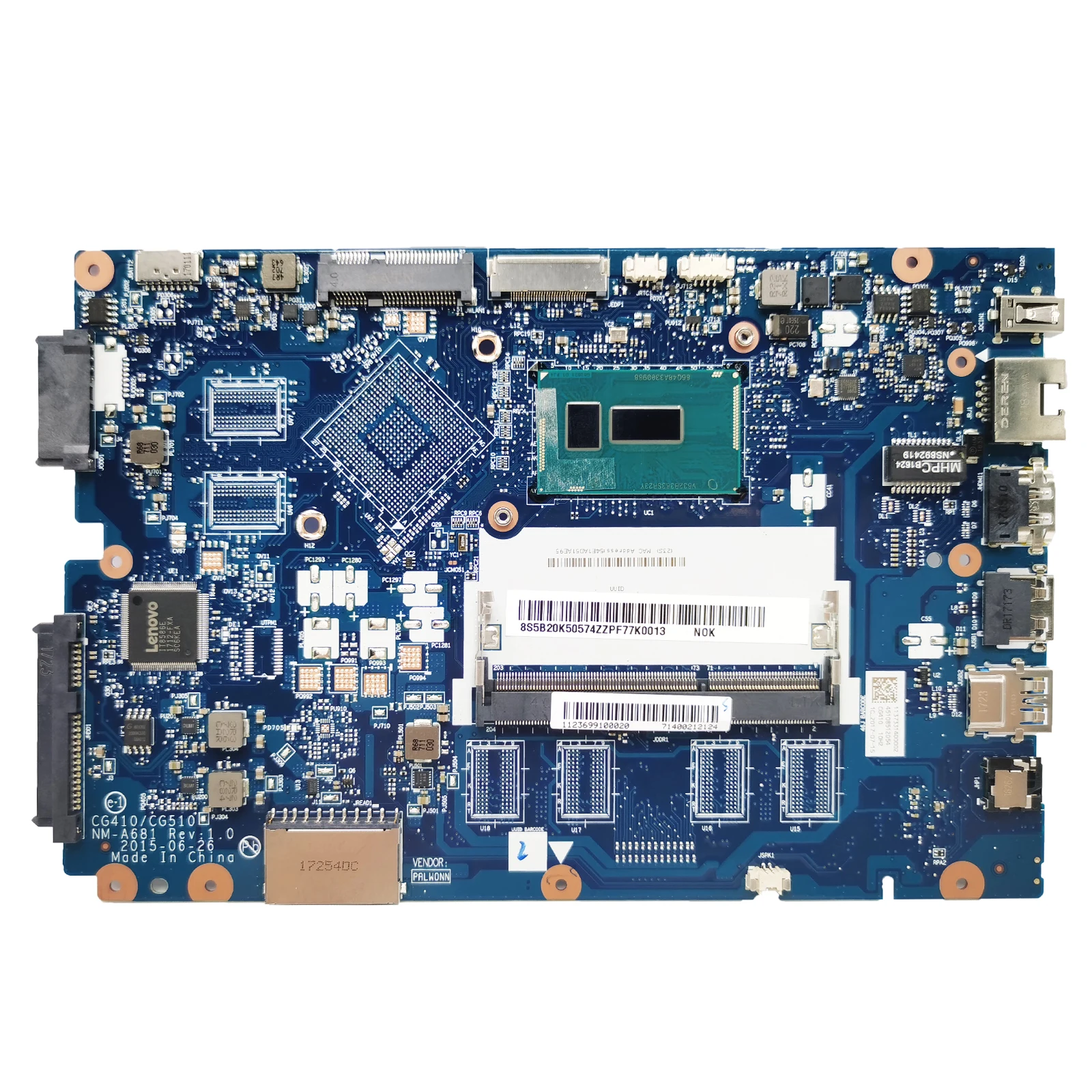 Placa base para portátil Lenovo Ideapad, 100-14IBD, CG410/CG510 NM-A681 con I3-5005U, DDR3 completamente probada, OK