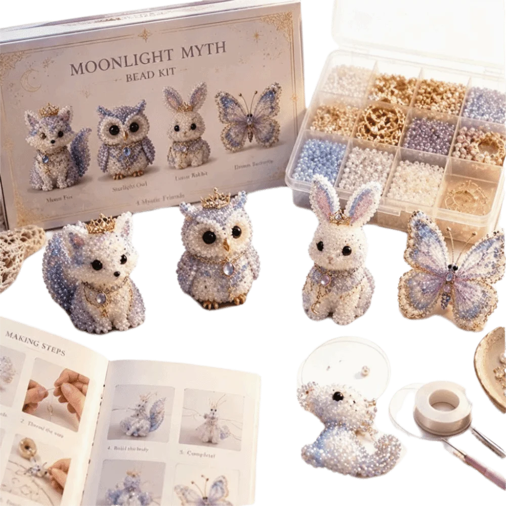 Winzige Perlen 3D Tier-Perlen-Bastelset Kreatives Handgemachtes Perlen-Kunst-Set Niedliches Design DIY Perlen-Bastelset Geschenkidee