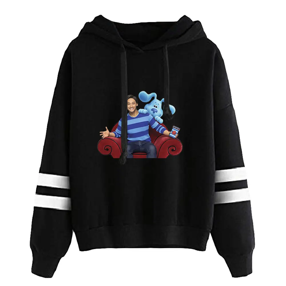 Blue's Big City Adventure kartun Film uniseks, baju sweter lengan bar paralel uniseks, baju Hoodie Wanita Pria