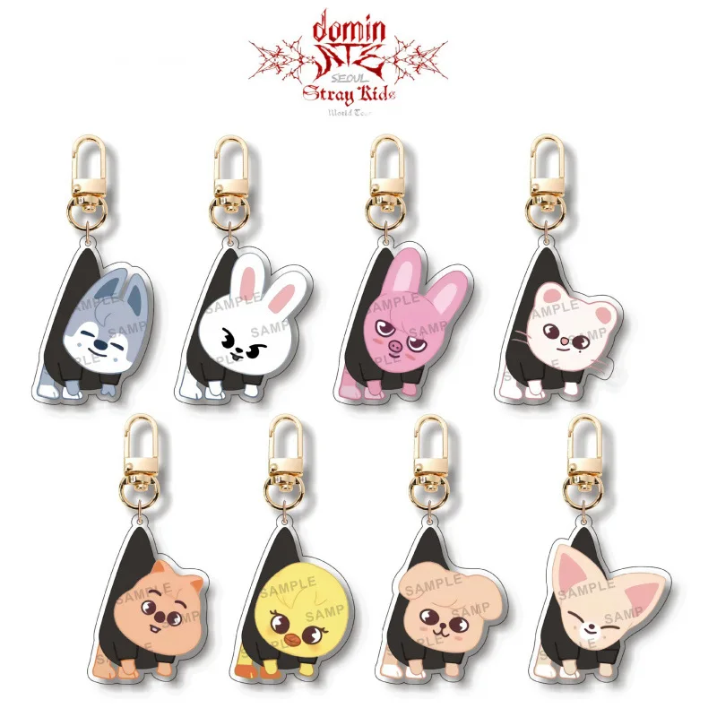 

K-POP Stray Kids new cartoon acrylic doll keychain skzoo keychain pendant with the same style around