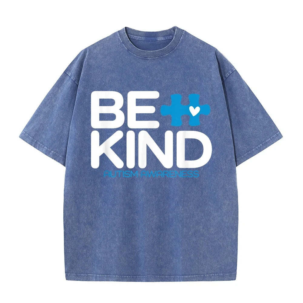 Autism Be Kind Shirt Women Men Kids Awareness T-Shirt Men's Short Shirts Anime Big Size Round Summer Top Humor Graphic Tee