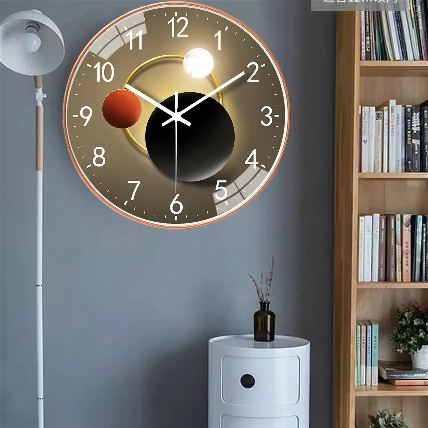 8 Inch Non-Ticking Wall Clock Silent Round Wall Clock Modern Decor Clock For Home Office School Kitchen Bedroom Living Room