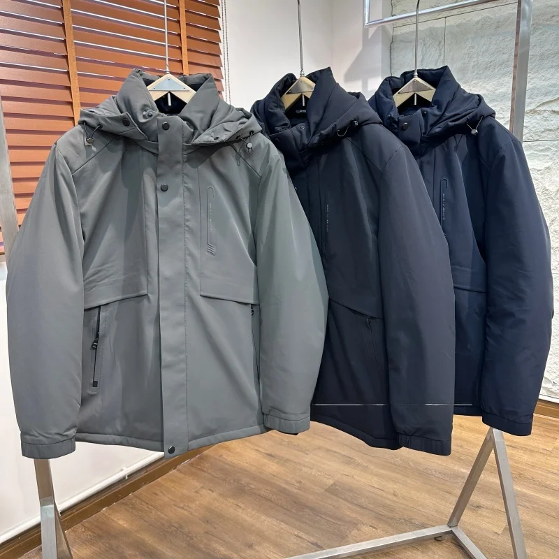 

Мужская зимняя куртка-пуховик с отстегивающейся внутренней подкладкой, теплая, морозостойкая, из гусиного пуха, для мужчин среднего и старшего возраста